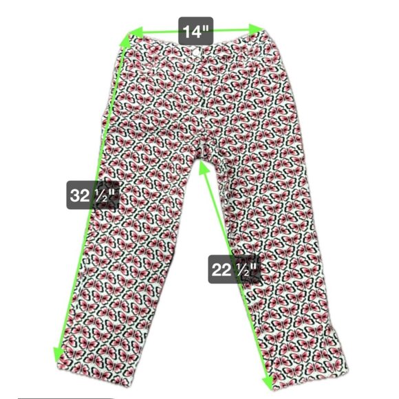 Talbots Womens Size 8 Stretch Ankle Pants With Butterfly Print - Picture 8 of 8